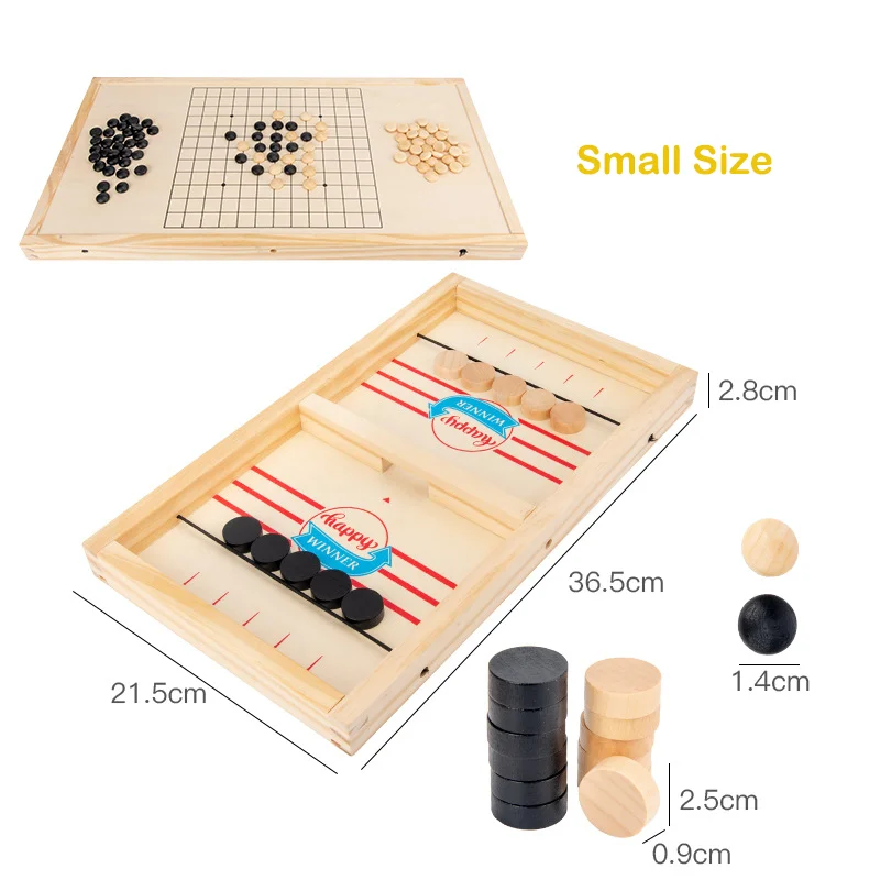 Classic parent child interactive board game battle wooden toy fun 2 in 1 bouncing chess gobang catapult touch chess game