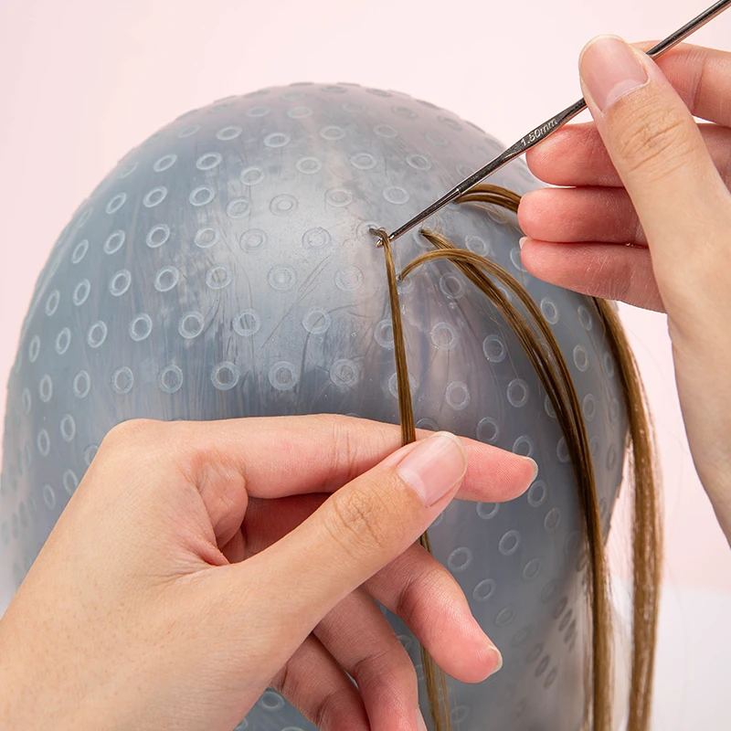 Hair Dye Cap with Holes Hair Salon Tools Hair Salon Hairdressing Dyeing Staining Tools Highlighting Caps with Hooks