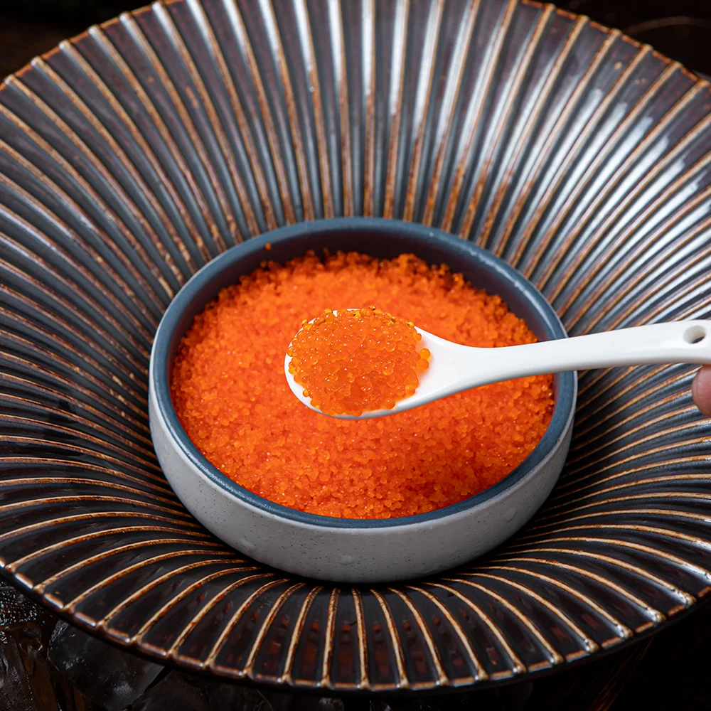 
FROZEN SEASONED FLYING FISH ROE Original factory tobiko 