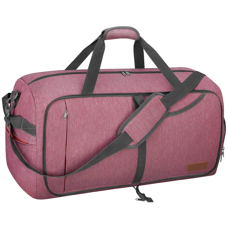 Custom Logo Luxury With Shoe Compartment Sports Gym Waterproof Canvas Pink Weekend Trolley For Men Woman Duffel Bag Travel