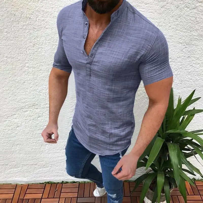 
Chinese style wholesale flax is sexy and slim t-shirts for men 