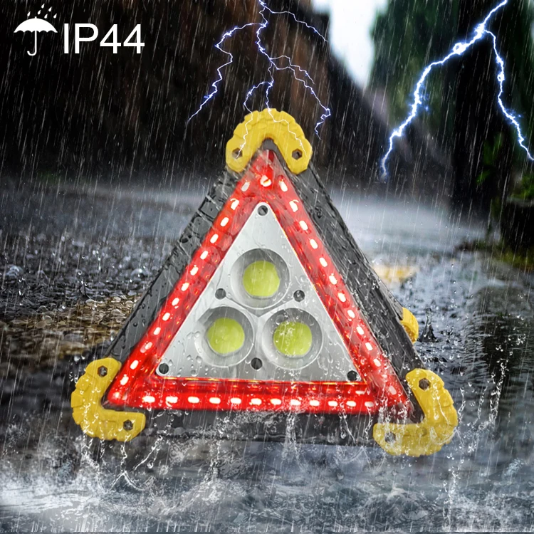 USB Rechargeable LED Outdoor Roadside Car early Yellow Red Reflector Warning Triangle Light