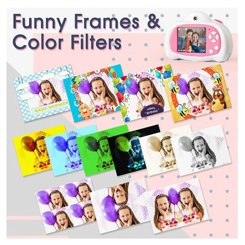 
NEWChildren Mini Kids Camera Educational Toys for Children Baby Gifts Birthday Gift Digital Camera 1080P Projection Video Camera 