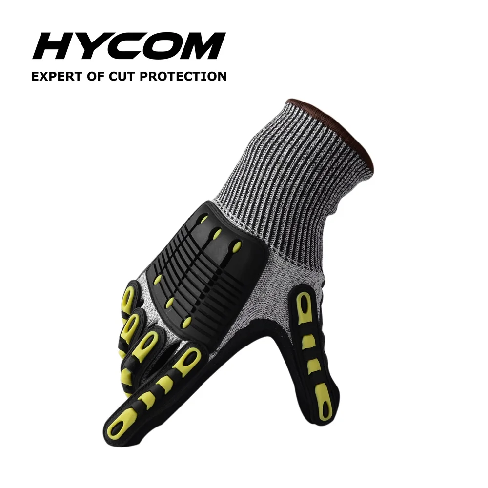 HYCOM ANSI Certified Anti Impact Cut Resistant TPR Gloves Mechanic Impact Resistant Gloves