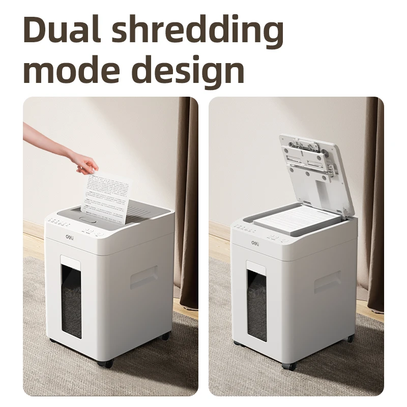Deli ET081 4-Stage High-Power Electric Paper Shredder Household Commercial Desktop Document Granular Confidential-Card Shredding