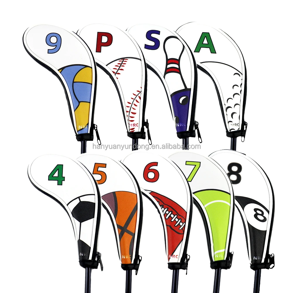 Golf club headcovers iron cover Ready to Ship In Stock Fast Dispatch Golf Club PU Leather Protector  9pcs/set