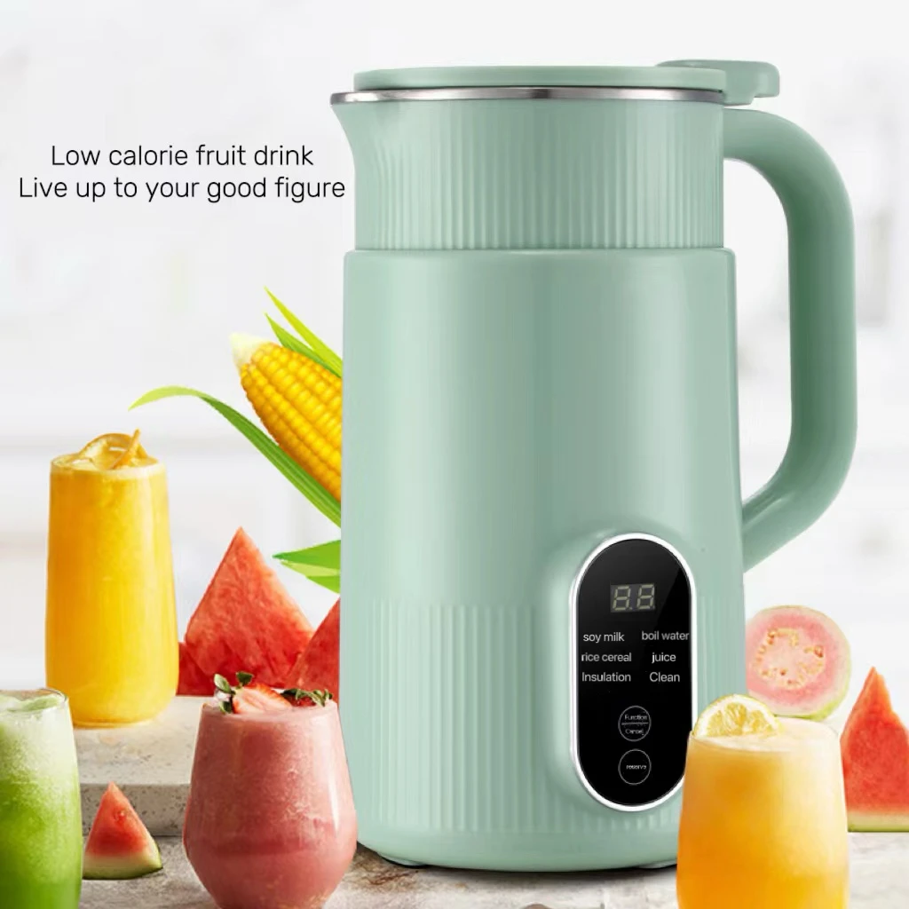 Automatic Soybean Milk Machine 8 Modes Green-Delayed Start Heat Preservation Boiling Water Features Homemade Almonds Oats Milk