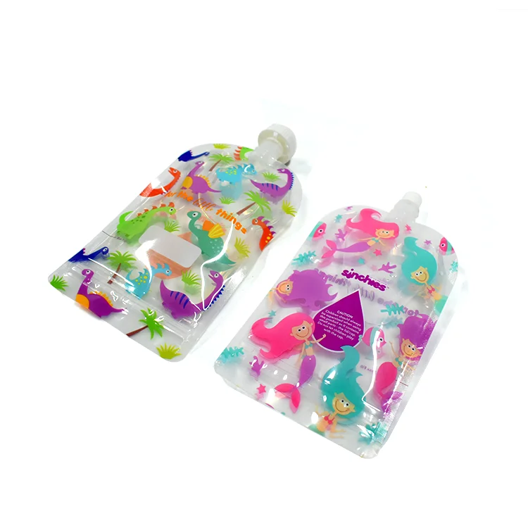 Customized Fruit Soft Drink EO-Friendly Aluminum Foil Liquid Packs Plastic Standing Up Spout Pouch BPA free with lids