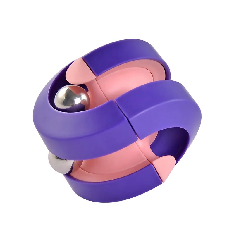 2023 New Gyro Toys Fingertip Cube Spinning Track Ball Toy Rotating Orbit Beads Sensory Fidget Spinner Stress Toy for Kids
