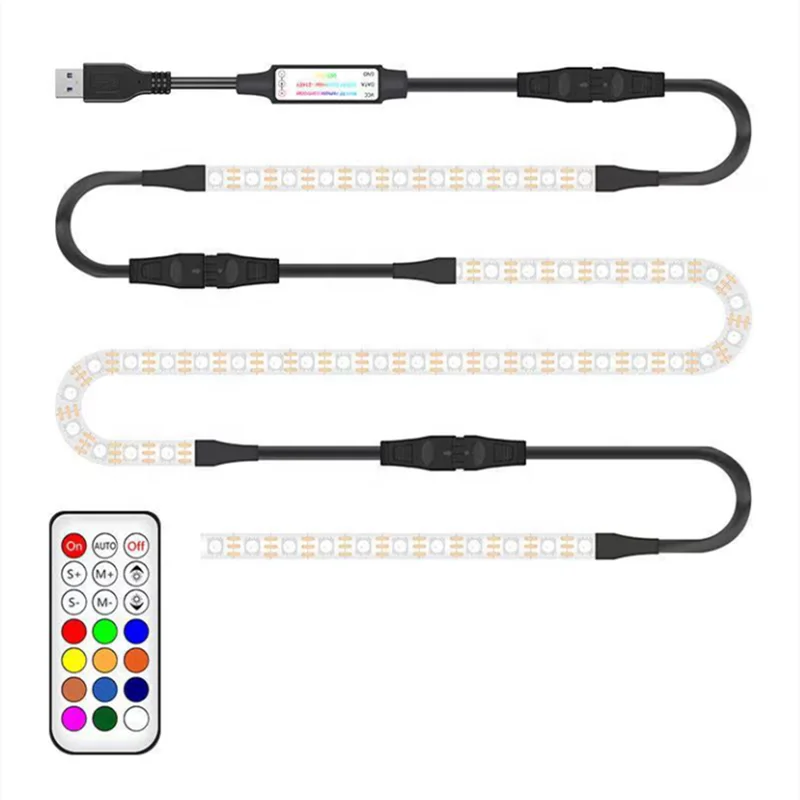 Biumart Modern Wholesale Lamp Remote Control Magic Color Set 5050 5V 30W RGB Belt Strip Lights For Esports Chair Decoration