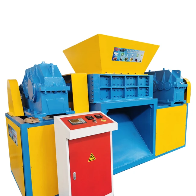 Best quality used waste metal crusher rubber double shaft pallet shredder for sale
