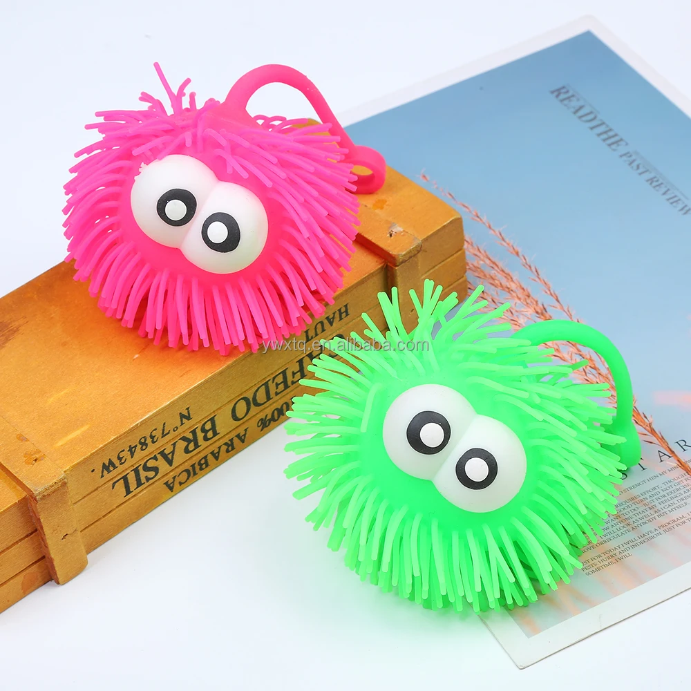 Fidget Toy Plastic Anti-stress Anxiety Relief Ball Bulge Big Eyes Inflatable Light up Splat Puffer ball toy