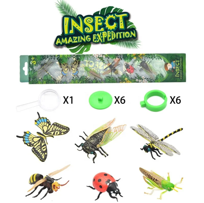 6 шт. в ассортименте экологически чистые маленькие животные игрушки набор моделей насекомых для