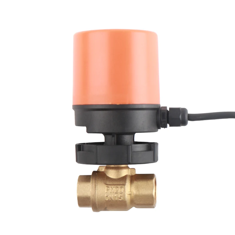 Two-Way Brass Ball Valve Quick-Loading Electric Actuator AC24V/AC110V/AC220V Control Electromagnetic Power Water Media OEM