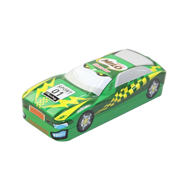 Пищевая металлическая Форма автомобиля школьный пенал жестяная коробка прямоугольное Промышленное использование тисненый логотип перерабатываемый пластик (PP) MDF