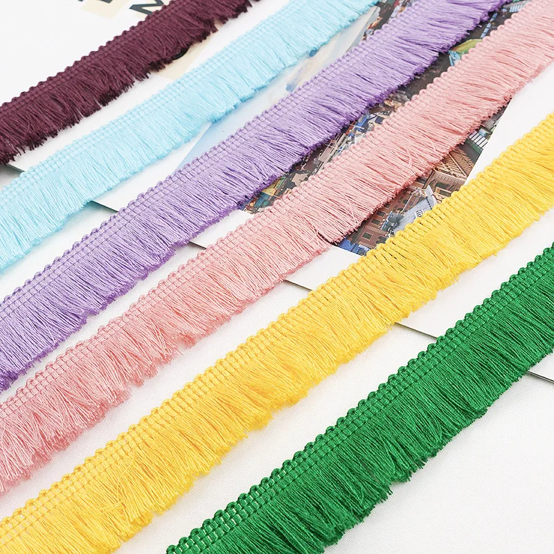 Factory Custom 2.5cm Multi-Color Polyester Trim Fringe Tassel Fringe Trim Garniture Trimming for Curtain