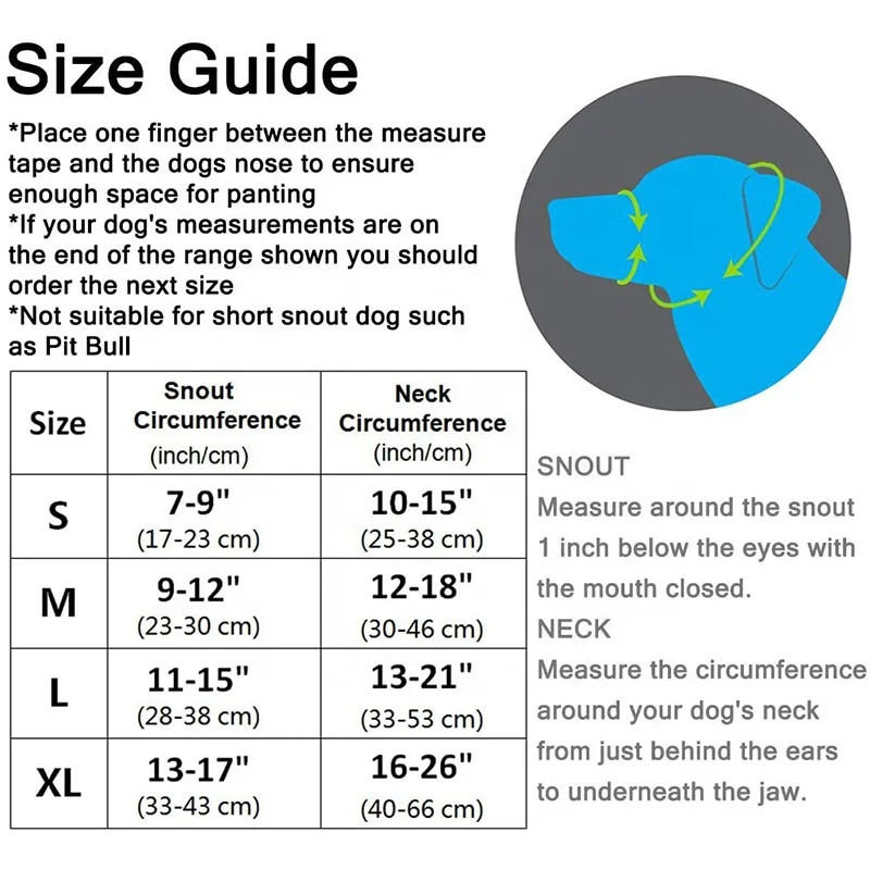 High quality customizable logo adjustable size anti bite random eating barking device large medium small dog masks