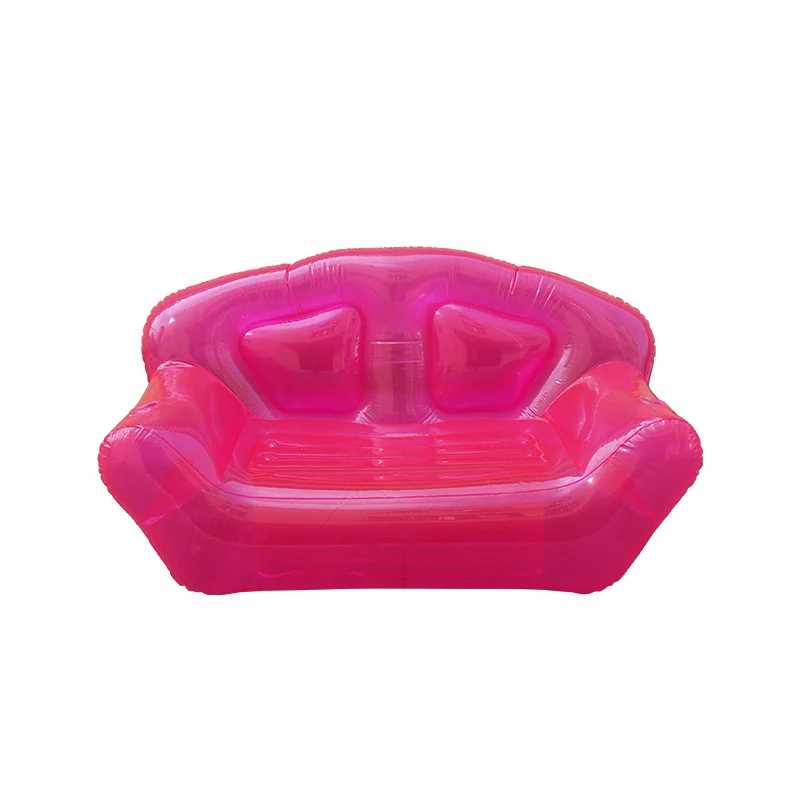 Оптовая продажа, надувной прозрачный диван из ПВХ, розовые двухместные надувные кушетки