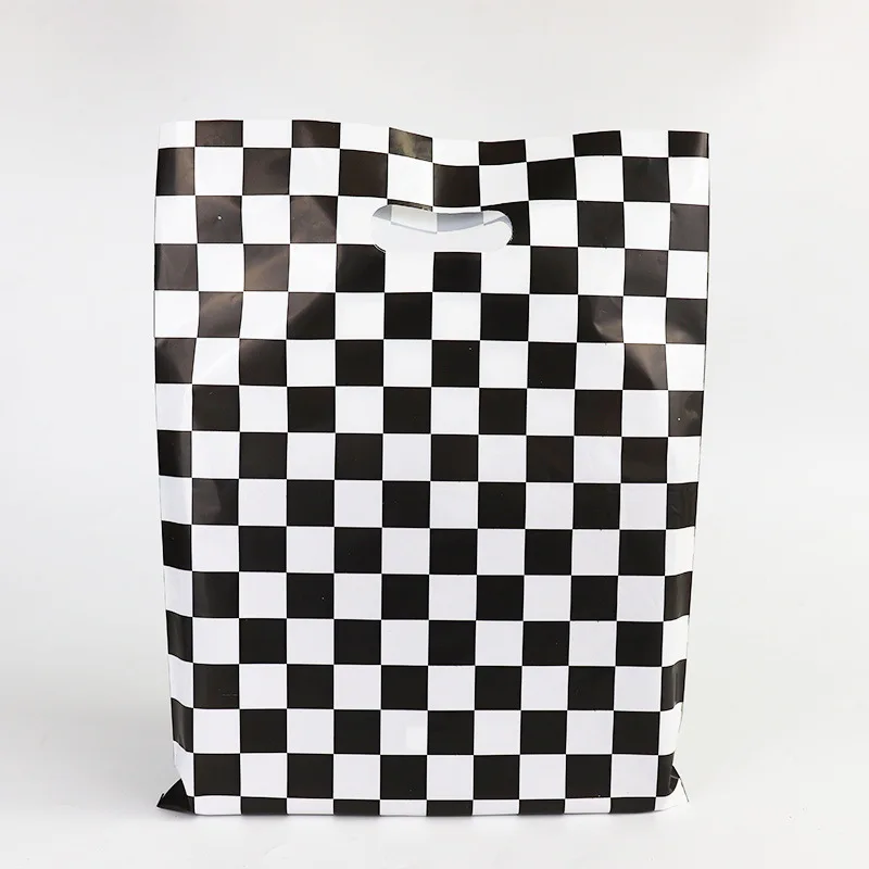 Custom Logo & Design Printed LDPE Die Cut Handle Plastic Gift Shopping Bag//