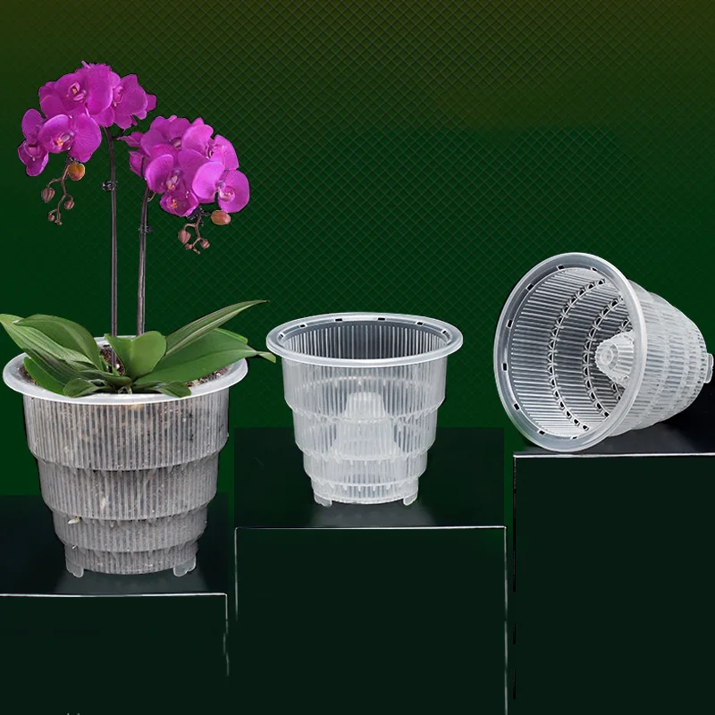 Plastic Flower Pots 5/6/7 Inch Clear Orchid Pot Flower Container Plant Seedling Nursery Pots Planter Home decoration
