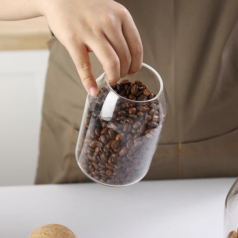 Eco-friendly Airtight High Borosilicate Glass Spice Jar Set With Cork