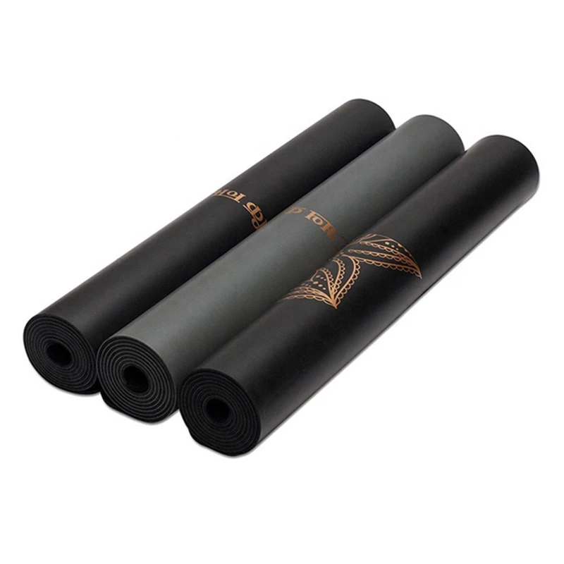 Exercise Mat 210*70cm Natural Rubber PU Yoga Mat Custom Non-slip Grip Strong Meditation Luxury Non-slip Grip Strong Gold Printed