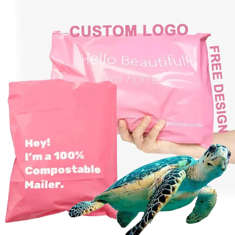 Custom Printed Designers 100% biodegradable 6x9 10x13 plant based Compostable clothing Mailing Envelope Poly Mailer Poly Bag
