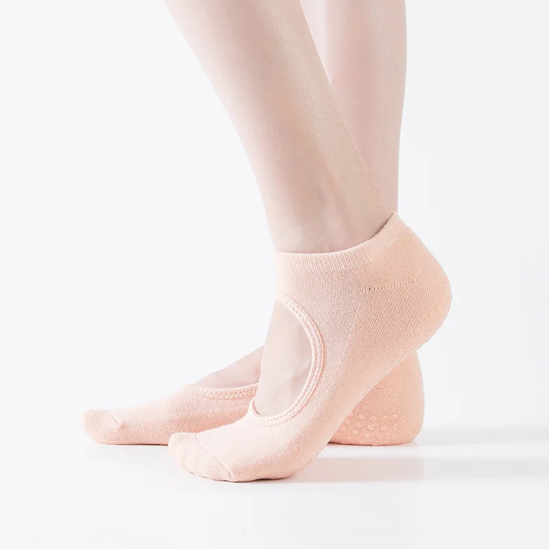 KTS- 705-2 Women Backless Terry Loop Yoga Silicone Grips Anti-slip Socks&Hosiery for Pilates Barre Ballet Dance Sports Exercise