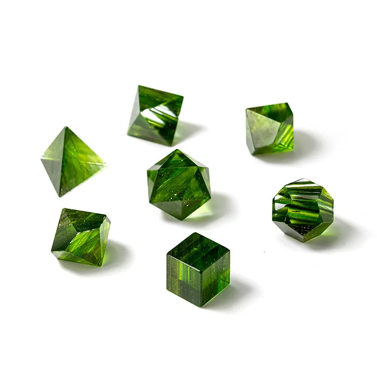 Board Game Dragon and Dungeon Dnd Gem Double Color Dice Dice Set Polyhedron Gemstone Dice Glass Custom Shape Customized Color RW