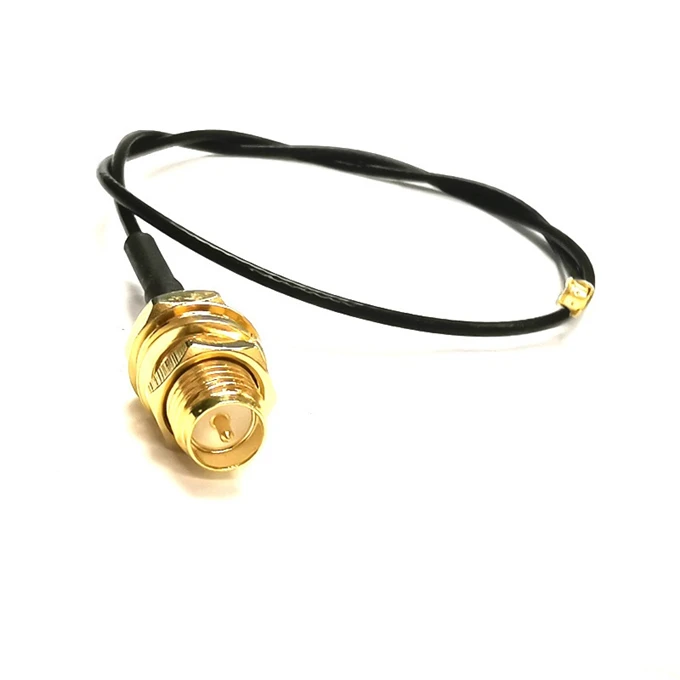 Bulkhead RP SMA Female to Ipex U.fl IPX with OD1.13 Pigtail Coaxial Cable 10CM for WiFi Antenna