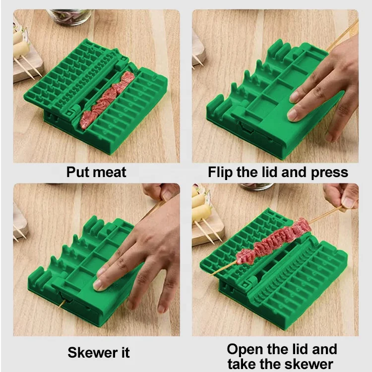 Street Wear casual cook BBQ String Machine Meat Skewer Box Skewer Tools home Skewers the kebab maker Box