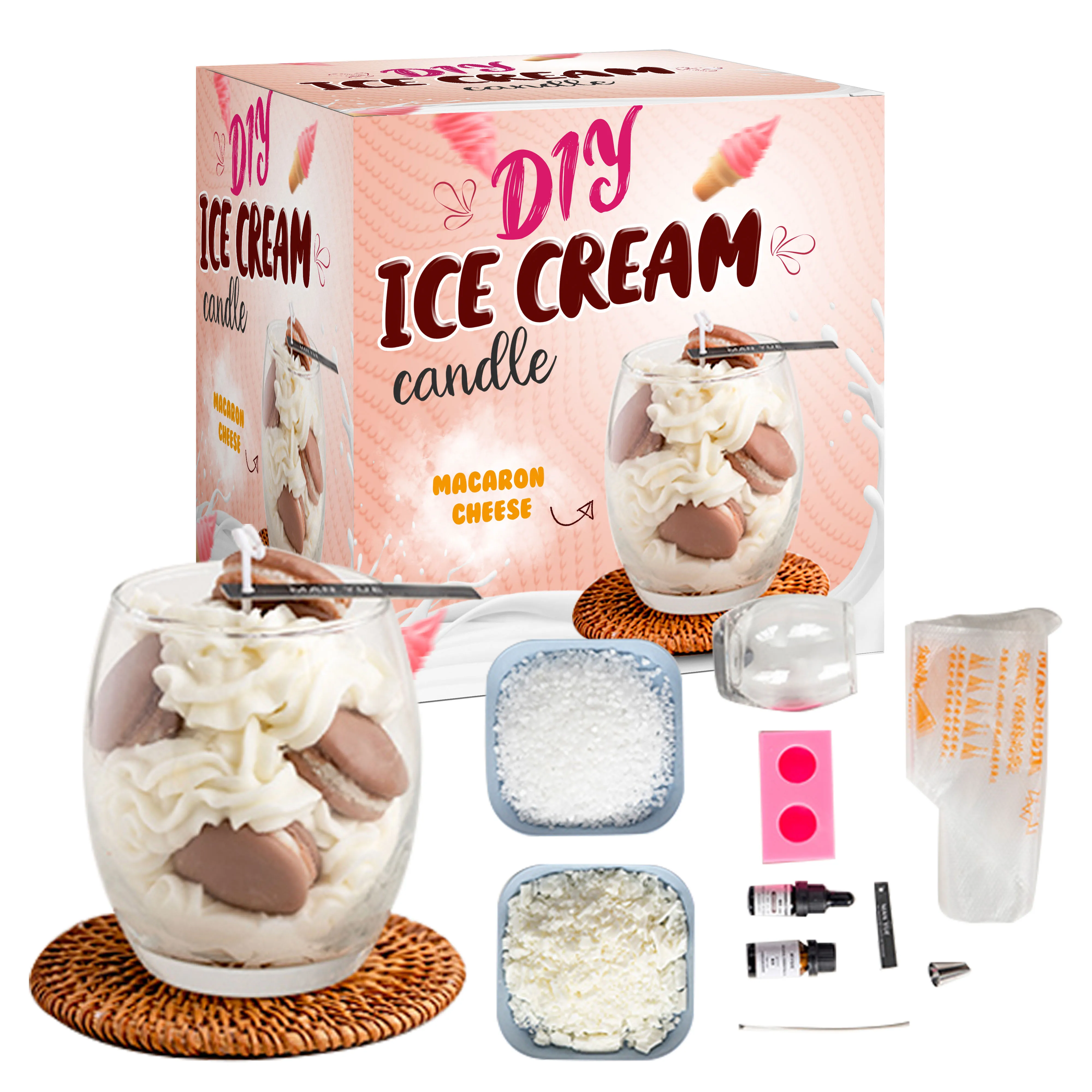 diy ice cream cute soy Wax  Candle Making Kit diy candle