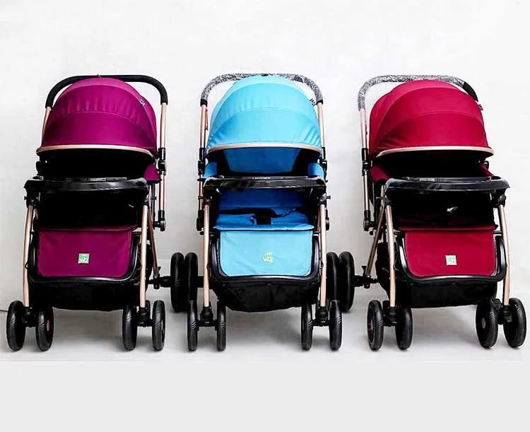 Hot Sale Reversible Handle China Stroller Baby Prams Carry Polyester Foldable Baby Stroller Baby Beach Trolley
