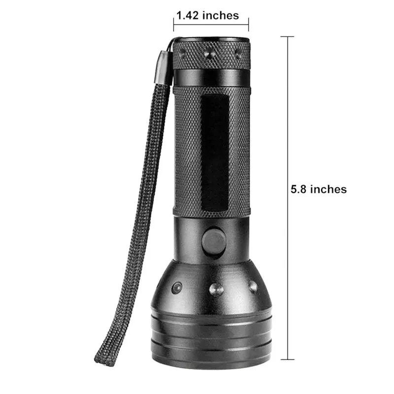 Aluminium Alloy 51Led Purple Flashlight 395UV Flashlight Lamp With Battery Torch Light For Pet Urine Fluorescence
