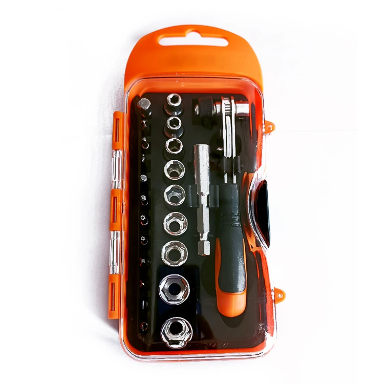 23 All-in-one Household maintenance tool set Multi-function ratchet wrench socket screw Batch screwdriver combination