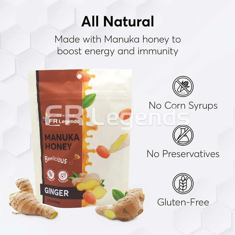 OEM Wholesale Natural Honey Nootropics Supplements Replenish Energy Honey Ginseng Hard Candy