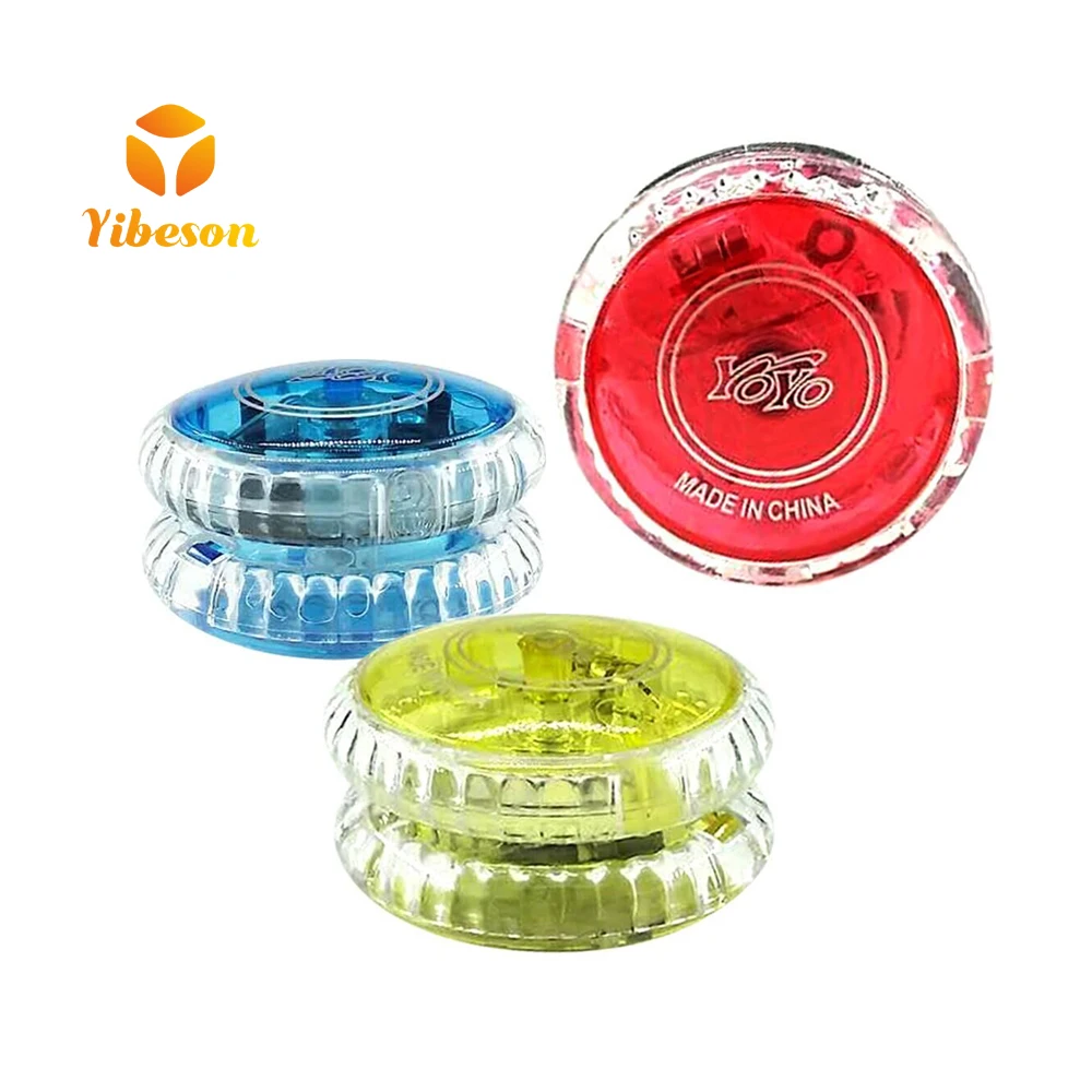 Promotional Classic Cheap Toy Clear Plastic Glowing Led Flashing Colorful Bearing Responsive yoyo Ball Light Up yo yo For Kids