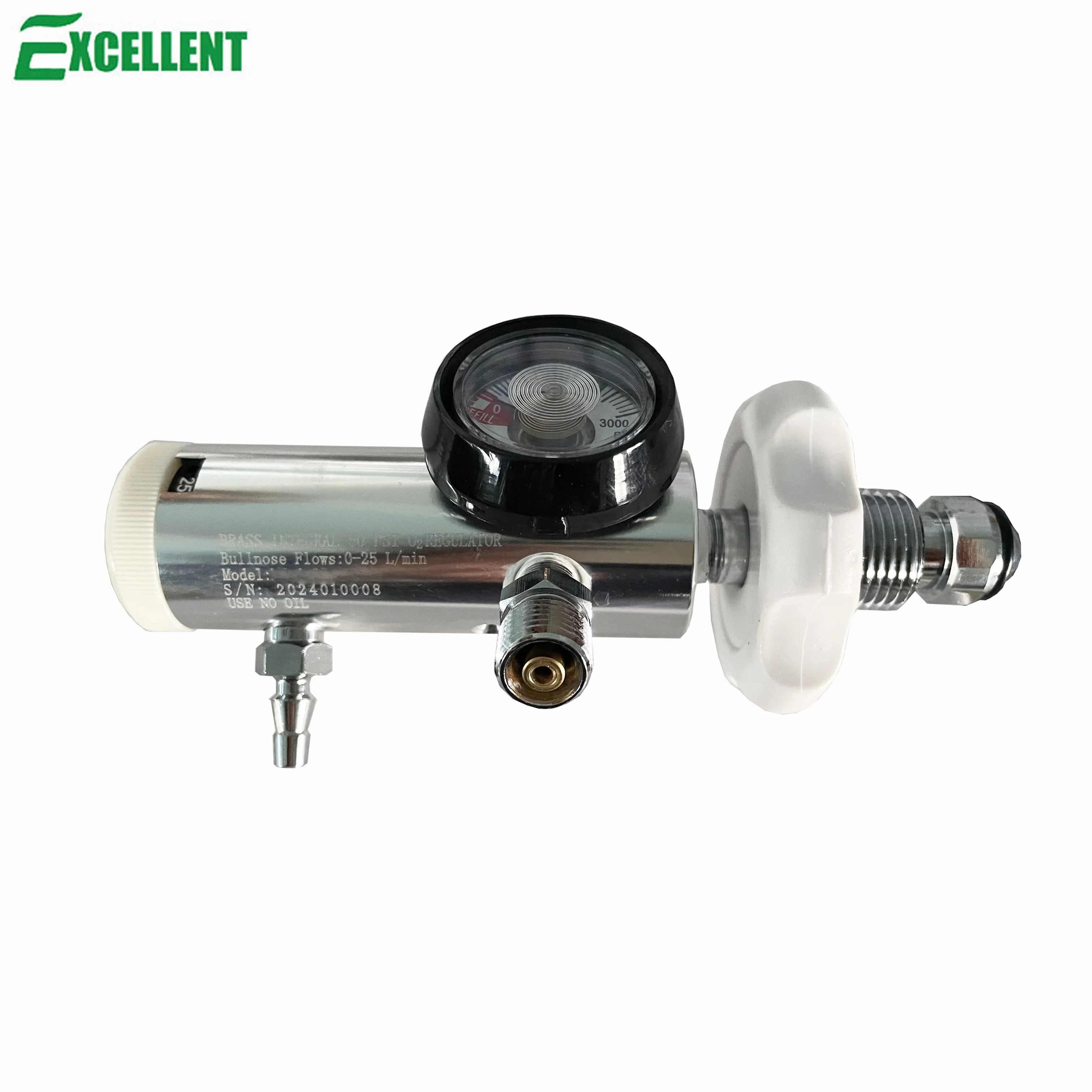 Bullnose EMS Medical oxygen pressure regulators for oxygen therapy hospital equipment 25LPM, Brass internal