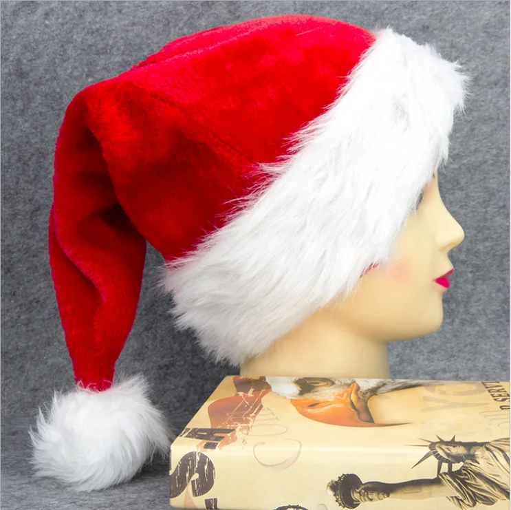 Plush Hat Short Plush Christmas High-end Decorations Christmas Party Festival Dress-up Gift