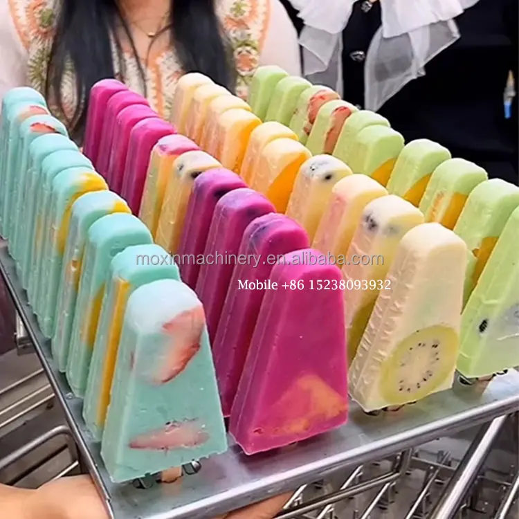 MOXIN Ice Cream Popsicle Machine 2 Moulds Popsicle Maker Advanced Ice Lolly Making Machine 80pcs/time