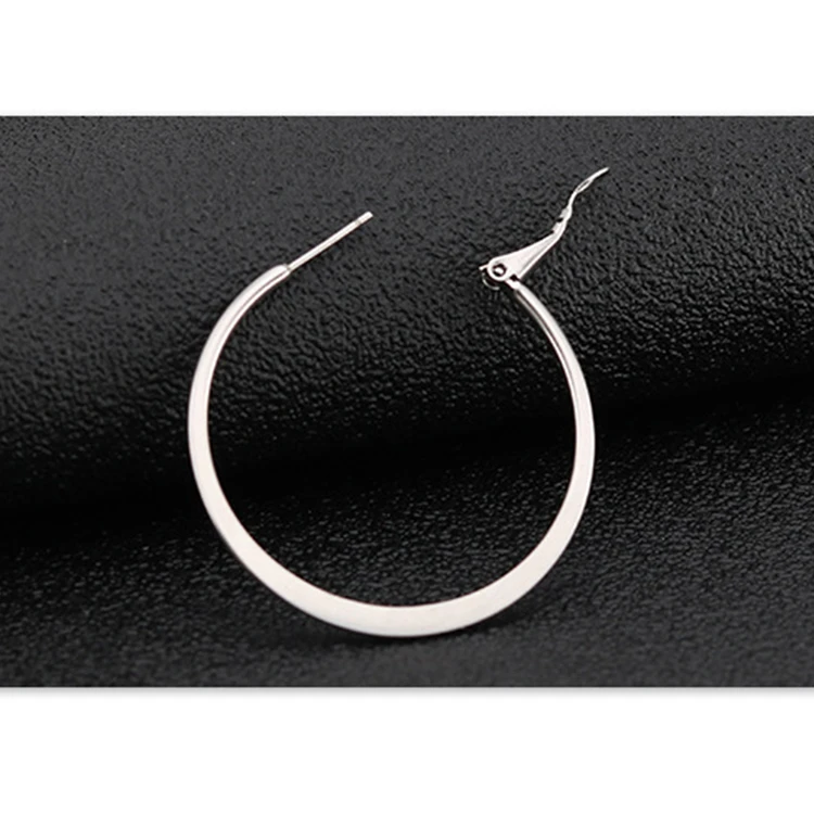 30-60mm Rose Gold Silver Black Non Pierced Dangling Spring Large Twisted Clip On Hoop Earrings