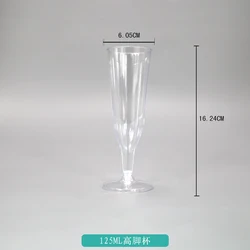 Plastic wine glass disposable PS champagne flute disposable plastic cup for wholesale