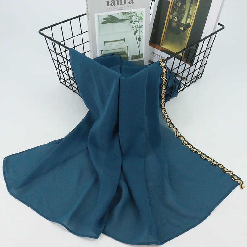 Lace Hijab Silk With Muslim Chiffon saudi niqab Party Wear Accessories Pin Hijab Scarf