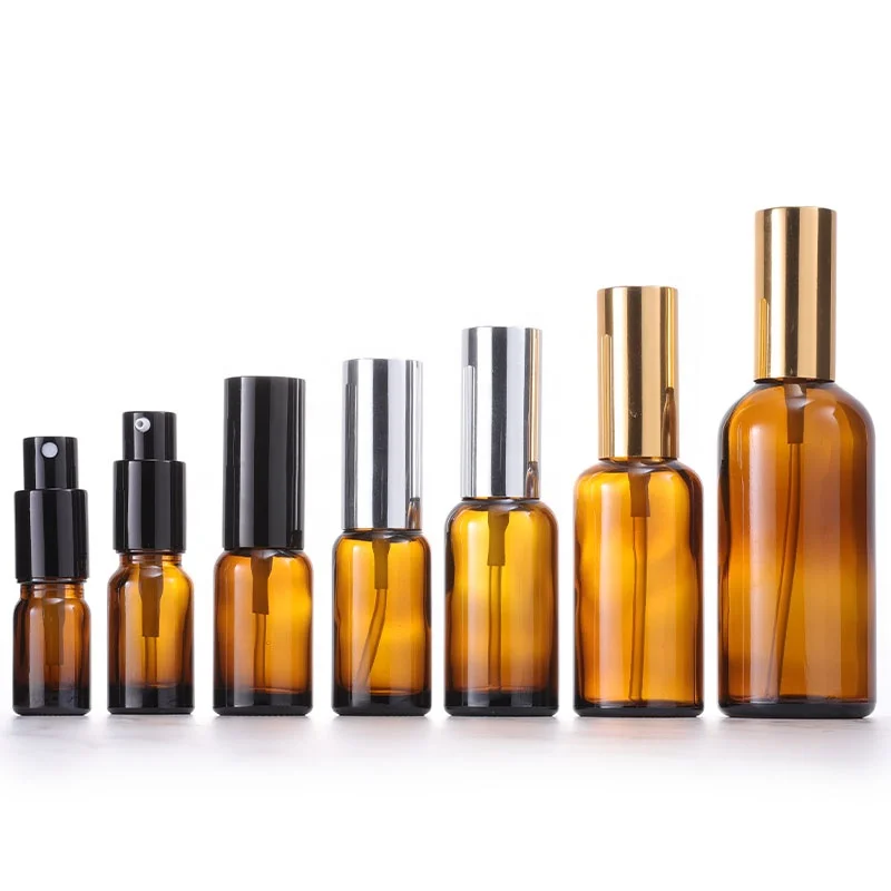 5ml 10ml 15ml 30ml 50ml 100ml 2oz 4OZ fine mist amber glass spray perfume bottle with aluminum sprayer lotion pump cheap price