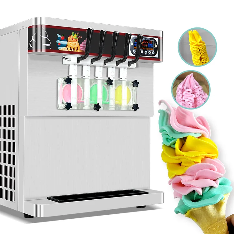 Industrial 5 flavor tabletop ice cream makers frozen five soft serve commercial vending home mini ice cream machine in uae