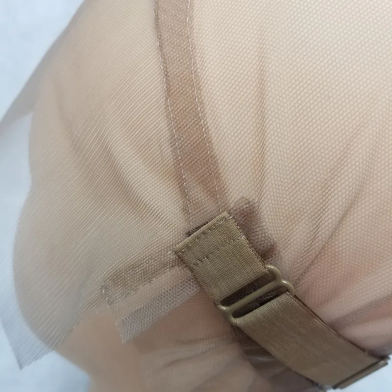 H-17-14B Adjustable Stretch Straps Full Lace Wig Cap For Making Wigs New Fishnet Mesh cap wigs