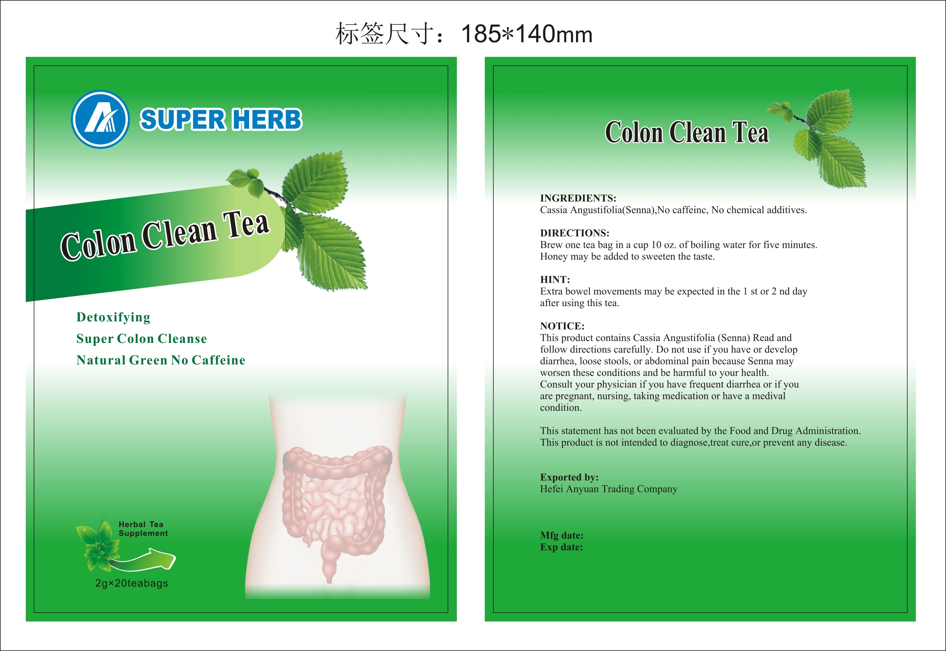 2024 Hot Sale Product Colon Clean Tea Slimming Tea