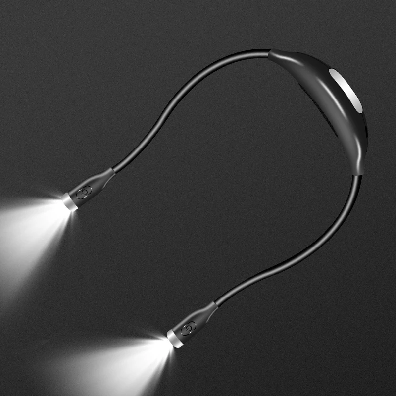 Night Reading Gift Items Rechargeable Hands free flexible led neck reading hug light 3 Colors LED Lights Book