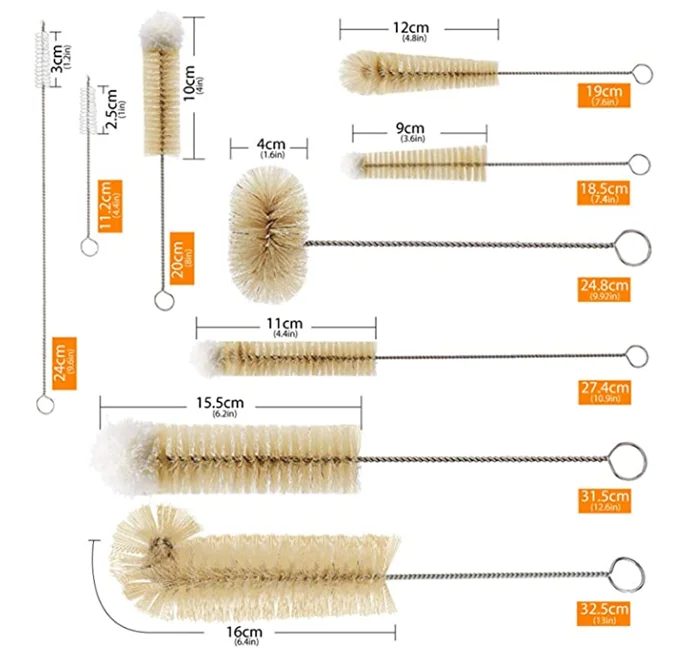 Plastic Cleaning Brush with Fluffy Pompom Head Multifunctional Pipe Cleaner Glass water bottle brush