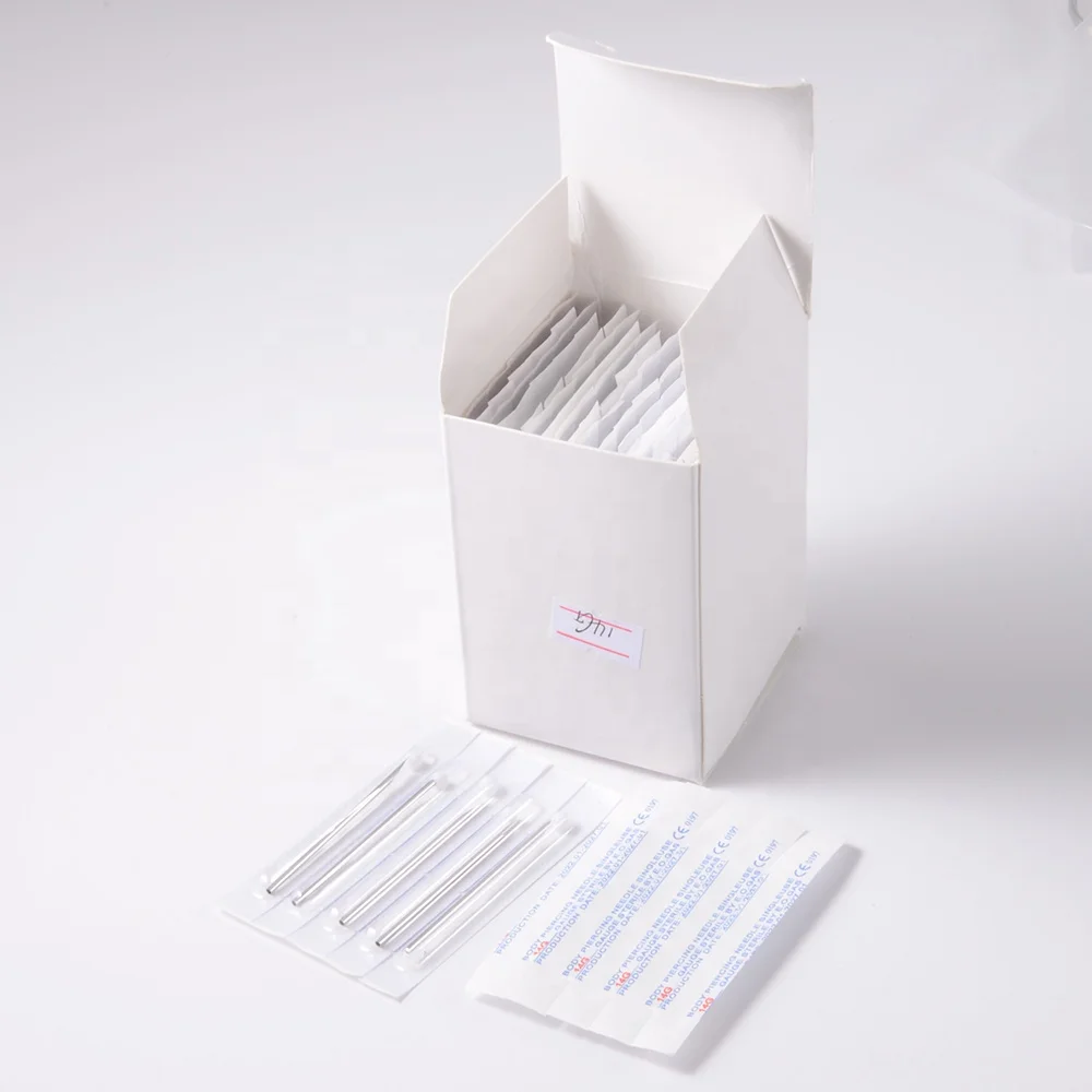 Surgical Steel Sterile Tri-Beveled Body Piercing Needle Tool PVC Bubble Pack Lip Belly Nose Tongue Tattoo Needle